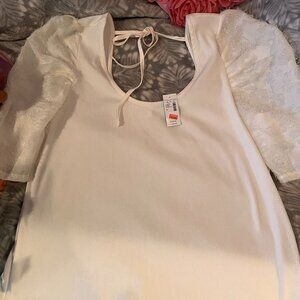 Maurices White Short Sleeve Blouse